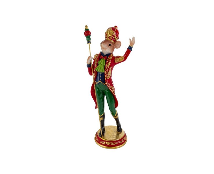 Topolino natalizio grande in resina con vestito rosso e oro h. 43,5 cm – Decorazione Natalizia Le Stelle su Bomboniere Dolci Emozioni