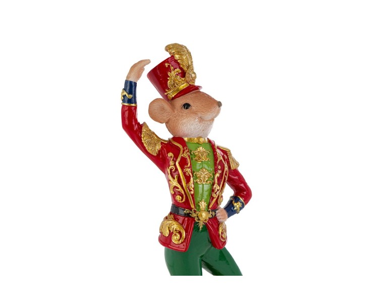 Topolino natalizio in resina con giacca barocca rossa e oro h. 30 cm – Decorazione Natalizia Le Stelle su Bomboniere Dolci Emozioni