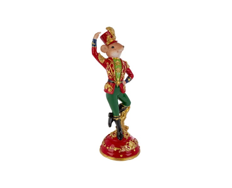 Topolino natalizio in resina con giacca barocca rossa e oro h. 30 cm – Decorazione Natalizia Le Stelle su Bomboniere Dolci Emozioni