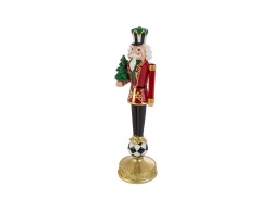 Soldatino Schiaccianoci barocco in resina rossa e oro h. 30 cm – Decorazione Natalizia Le Stelle su Bomboniere Dolci Emozioni