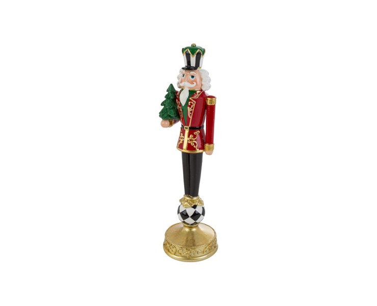 Soldatino Schiaccianoci barocco in resina rossa e oro h. 30 cm – Decorazione Natalizia Le Stelle su Bomboniere Dolci Emozioni