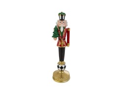 Soldatino Schiaccianoci barocco in resina rossa e oro h. 30 cm – Decorazione Natalizia Le Stelle su Bomboniere Dolci Emozioni