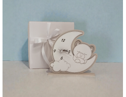 Bomboniera Nascita Battesimo Orologio da Tavolo Luna e Orsetto