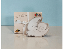 Bomboniera Nascita Battesimo Orologio da Tavolo Luna e Orsetto Grande