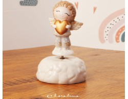 Bomboniera Claraluna Nascita Battesimo compleanno carillon angelo cuore