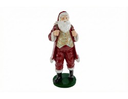 Statua di Babbo Natale in resina alta 48 cm con finitura lucida, ideale come decorazione natalizia