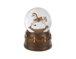 Carillon sfera natalizia con neve e cavalluccio in resina 11x11x14 cm – Decorazione Natalizia Le Stelle su Bomboniere Dolci Emozioni