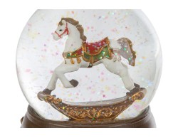 Carillon sfera natalizia con neve e cavalluccio in resina 11x11x14 cm – Decorazione Natalizia Le Stelle su Bomboniere Dolci Emozioni