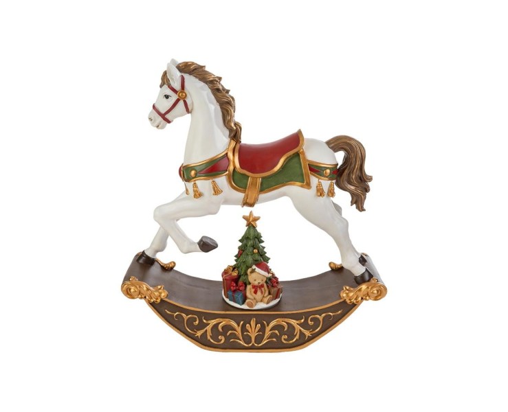 Carillon natalizio cavallo a dondolo in resina 32x9,5x36 – Decorazione Natalizia Le Stelle su Bomboniere Dolci Emozioni