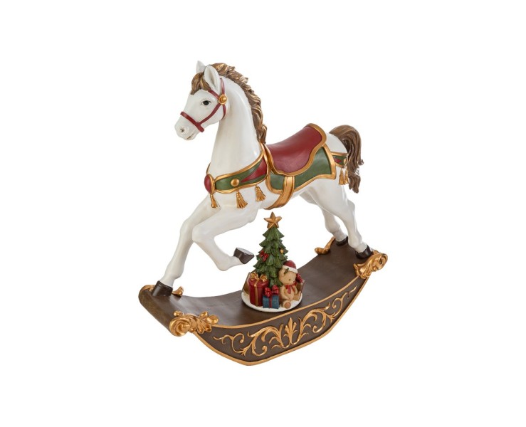 Carillon natalizio cavallo a dondolo in resina 32x9,5x36 – Decorazione Natalizia Le Stelle su Bomboniere Dolci Emozioni