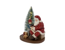 Statua Babbo Natale in resina con luci LED 18x15x22 – Decorazione Natalizia Le Stelle su Bomboniere Dolci Emozioni