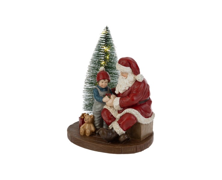 Statua Babbo Natale in resina con luci LED 18x15x22 – Decorazione Natalizia Le Stelle su Bomboniere Dolci Emozioni