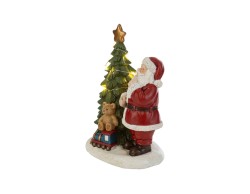 Statua Babbo Natale in resina con albero e luci LED 13x10x18 – Decorazione Natalizia Le Stelle su Bomboniere Dolci Emozioni