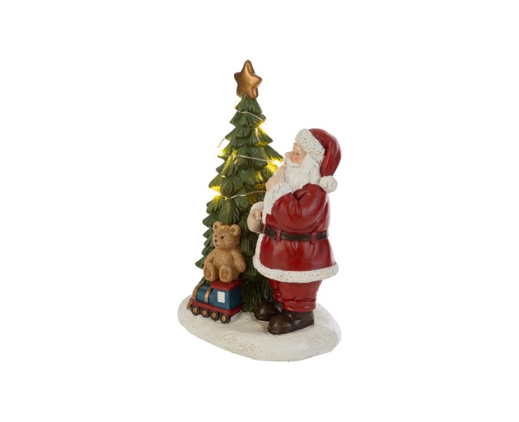 Statua Babbo Natale in resina con albero e luci LED 13x10x18 – Decorazione Natalizia Le Stelle su Bomboniere Dolci Emozioni