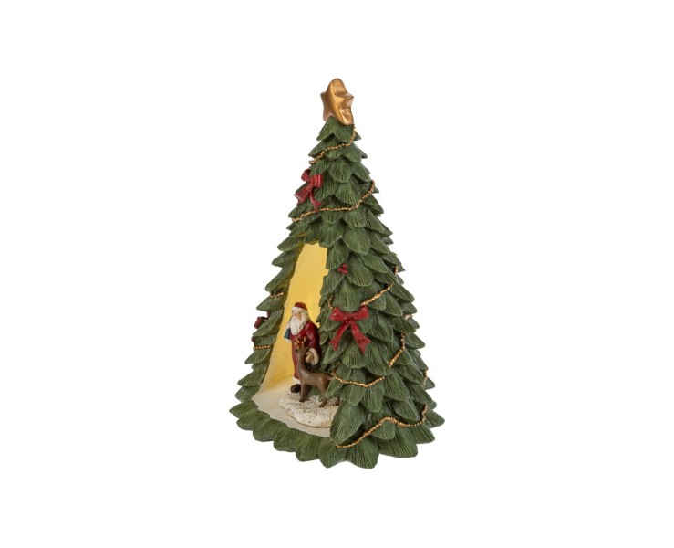 Albero di Natale con Babbo Natale in resina e luci LED 15x15x25 – Decorazione Natalizia Le Stelle su Bomboniere Dolci Emozioni