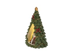 Piccolo albero di Natale con Babbo Natale e camino in resina LED 12x10x18 – Decorazione Natalizia Le Stelle su Bomboniere Dolci Emozioni