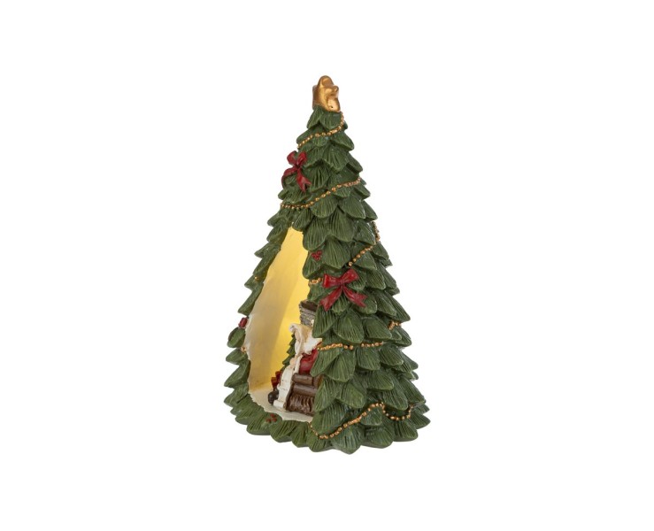 Piccolo albero di Natale con Babbo Natale e camino in resina LED 12x10x18 – Decorazione Natalizia Le Stelle su Bomboniere Dolci Emozioni