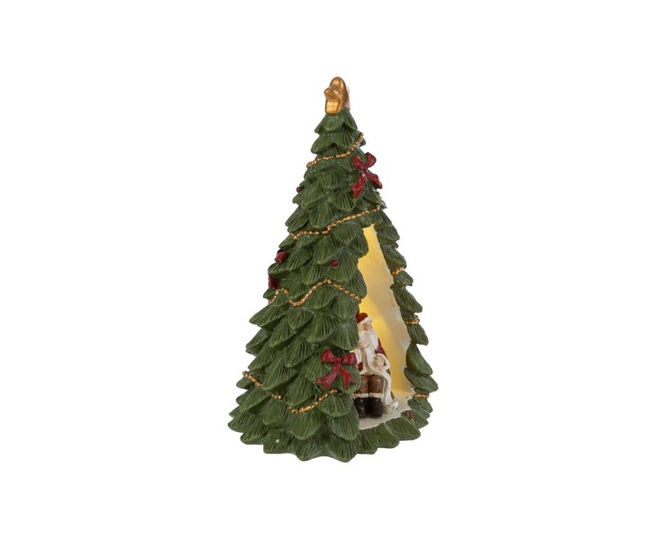 Piccolo albero di Natale con Babbo Natale e camino in resina LED 12x10x18 – Decorazione Natalizia Le Stelle su Bomboniere Dolci Emozioni