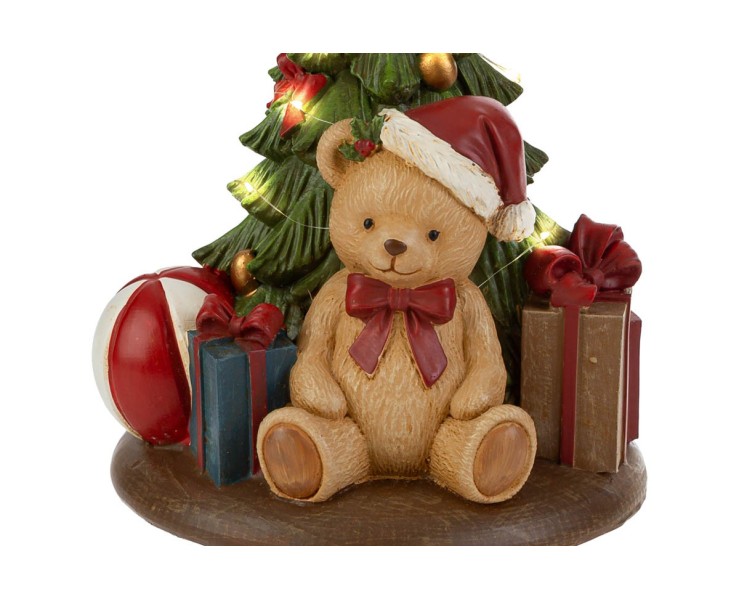 Albero di Natale con orsetto e regali in resina LED 15x10x17 – Decorazione Natalizia Le Stelle su Bomboniere Dolci Emozioni