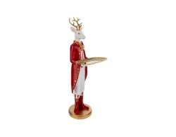 Statua Renna maggiordomo con vassoio in resina 12x18x46 cm – Decorazione Natalizia Le Stelle su Bomboniere Dolci Emozioni