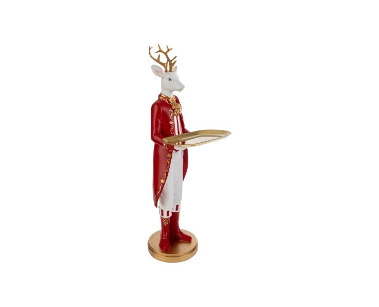 Statua Renna maggiordomo con vassoio in resina 12x18x46 cm – Decorazione Natalizia Le Stelle su Bomboniere Dolci Emozioni