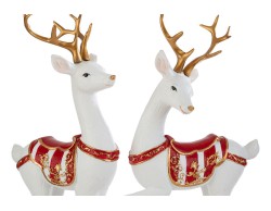 Coppia di renne natalizie in resina su sfera decorata 13x7x37 cm assortite in 2 varianti – Decorazione Natalizia Le Stelle su Bomboniere Dolci Emozioni
