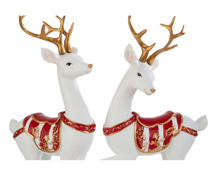 Coppia di renne natalizie in resina su sfera decorata 13x7x37 cm assortite in 2 varianti – Decorazione Natalizia Le Stelle su Bomboniere Dolci Emozioni