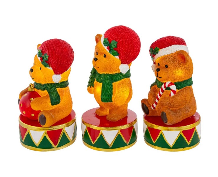 Tris di lampade natalizie Orsetto in plastica 10,5x10,5x21,5 cm assortite in 3 varianti – Decorazione Natalizia Le Stelle su Bomboniere Dolci Emozioni