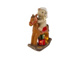 Orsetto natalizio su cavallo a dondolo in resina con luci a LED 28,5x13,5x40 cm – Decorazione Natalizia Le Stelle su Bomboniere Dolci Emozioni