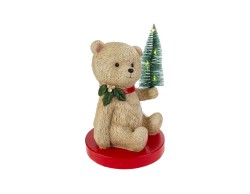 Orsetto natalizio seduto in resina con alberello a LED 22,5x22,5x30 cm – Decorazione Natalizia Le Stelle su Bomboniere Dolci Emozioni