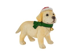 Cagnolino Labrador natalizio in resina con cappello di Babbo Natale e sciarpa – Decorazione Natalizia Le Stelle su Bomboniere Dolci Emozioni