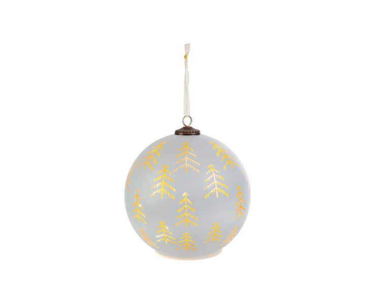 Sfera natalizia bianca da appendere a LED con paesaggio invernale – Decorazione Natalizia Le Stelle su Bomboniere Dolci Emozioni
