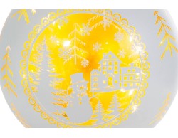 Sfera natalizia bianca da appendere a LED con paesaggio invernale – Decorazione Natalizia Le Stelle su Bomboniere Dolci Emozioni