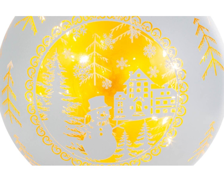 Sfera natalizia bianca da appendere a LED con paesaggio invernale – Decorazione Natalizia Le Stelle su Bomboniere Dolci Emozioni