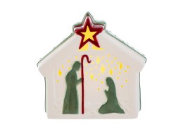 Presepe Porcellana LED 17,5x10xh.16 cm - Un simbolo luminoso del Natale