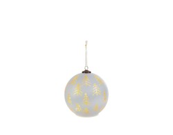 Sfera natalizia bianca da appendere a LED con medaglione dorato e paesaggio invernale ø 10 cm – Decorazione Natalizia Le Stelle su Bomboniere Dolci Emozioni