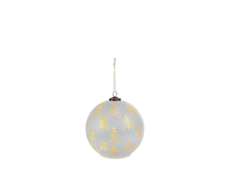 Sfera natalizia bianca da appendere a LED con medaglione dorato e paesaggio invernale ø 10 cm – Decorazione Natalizia Le Stelle su Bomboniere Dolci Emozioni