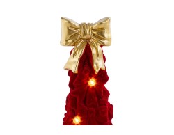 Albero di Natale con fiocchi in resina bordeaux e maxi fiocco oro con LED h.60 cm – Decorazione Natalizia Le Stelle su Bomboniere Dolci Emozioni