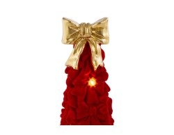 Albero di Natale con fiocchi in resina bordeaux e maxi fiocco oro con LED h.30 cm – Decorazione Natalizia Le Stelle su Bomboniere Dolci Emozioni