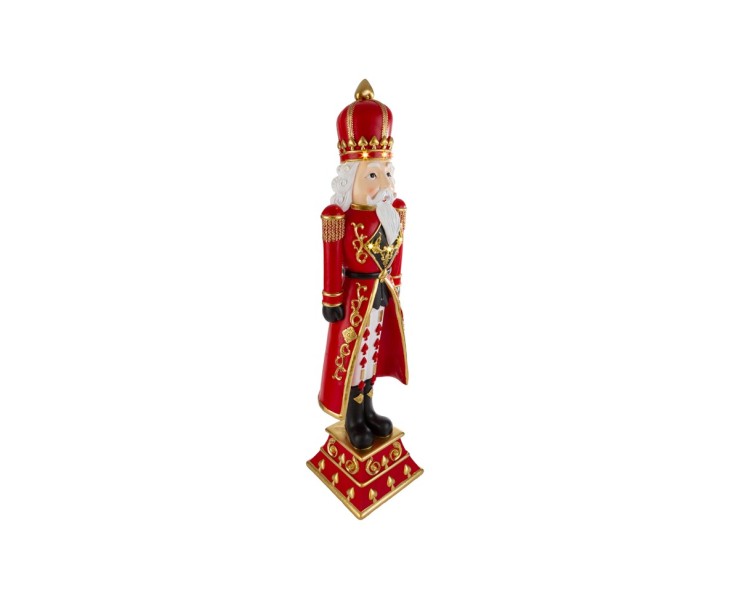 Soldato Schiaccianoci natalizio re di cuori in resina con luci a LED h.90 cm – Decorazione Natalizia Le Stelle su Bomboniere Dolci Emozioni