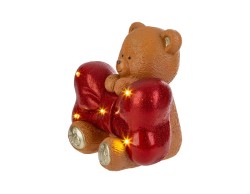 Orsetto natalizio in resina con maxi fiocco rosso glitterato con LED – Decorazione Natalizia Le Stelle su Bomboniere Dolci Emozioni