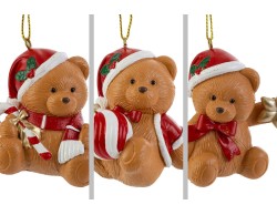 Appendino natalizio per albero in resina Orsetto 5x5x5,5 cm - 3 varianti assortite h.12 cm – Decorazione Natalizia Le S su Bomboniere Dolci Emozioni