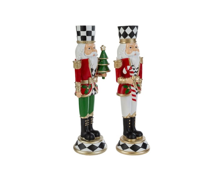 Soldati Schiaccianoci natalizi da tavolo in resina h.26 cm - Assortimento 2 varianti – Decorazione Natalizia Le su Bomboniere Dolci Emozioni