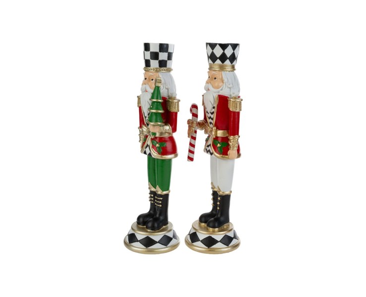 Soldati Schiaccianoci natalizi da tavolo in resina h.26 cm - Assortimento 2 varianti – Decorazione Natalizia Le su Bomboniere Dolci Emozioni