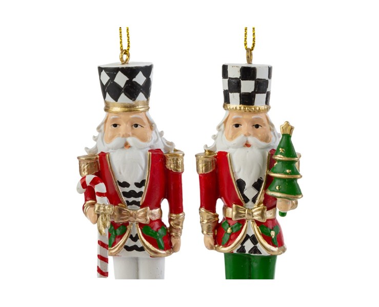 Appendino natalizio per albero Soldato Schiaccianoci in resina h.11 cm - 2 varianti assortite – Decorazione Natalizia Le Stelle su Bomboniere Dolci Emozioni