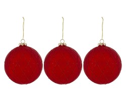 Set 3 palline natalizie in vetro rosso opaco diametro 12 cm – Decorazione Natalizia Le Stelle su Bomboniere Dolci Emozioni