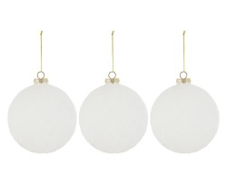Set 3 palline natalizie in vetro bianco opaco diametro 12 cm – Decorazione Natalizia Le Stelle su Bomboniere Dolci Emozioni