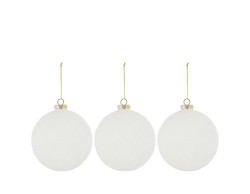 Set 3 palline natalizie in vetro bianco opaco diametro 8 cm – Decorazione Natalizia Le Stelle su Bomboniere Dolci Emozioni