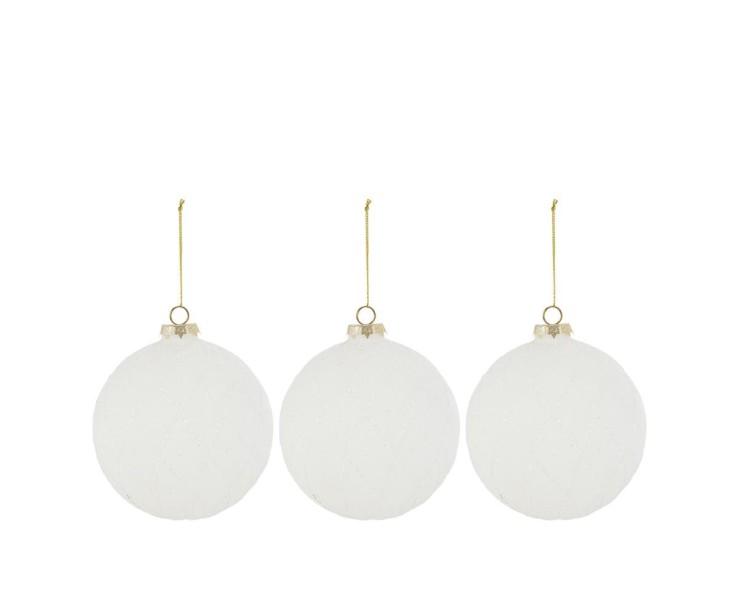 Set 3 palline natalizie in vetro bianco opaco diametro 8 cm – Decorazione Natalizia Le Stelle su Bomboniere Dolci Emozioni