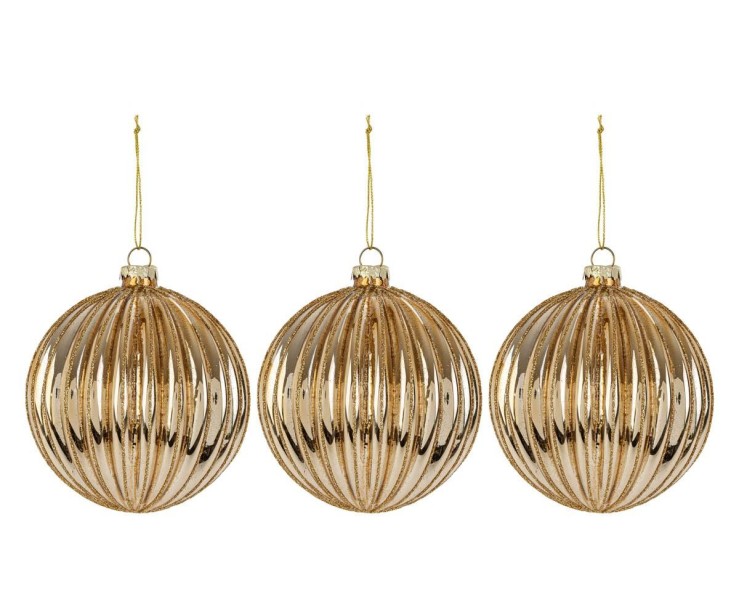 Set 3 palline natalizie in vetro oro opaco diametro 10 cm – Decorazione Natalizia Le Stelle su Bomboniere Dolci Emozioni